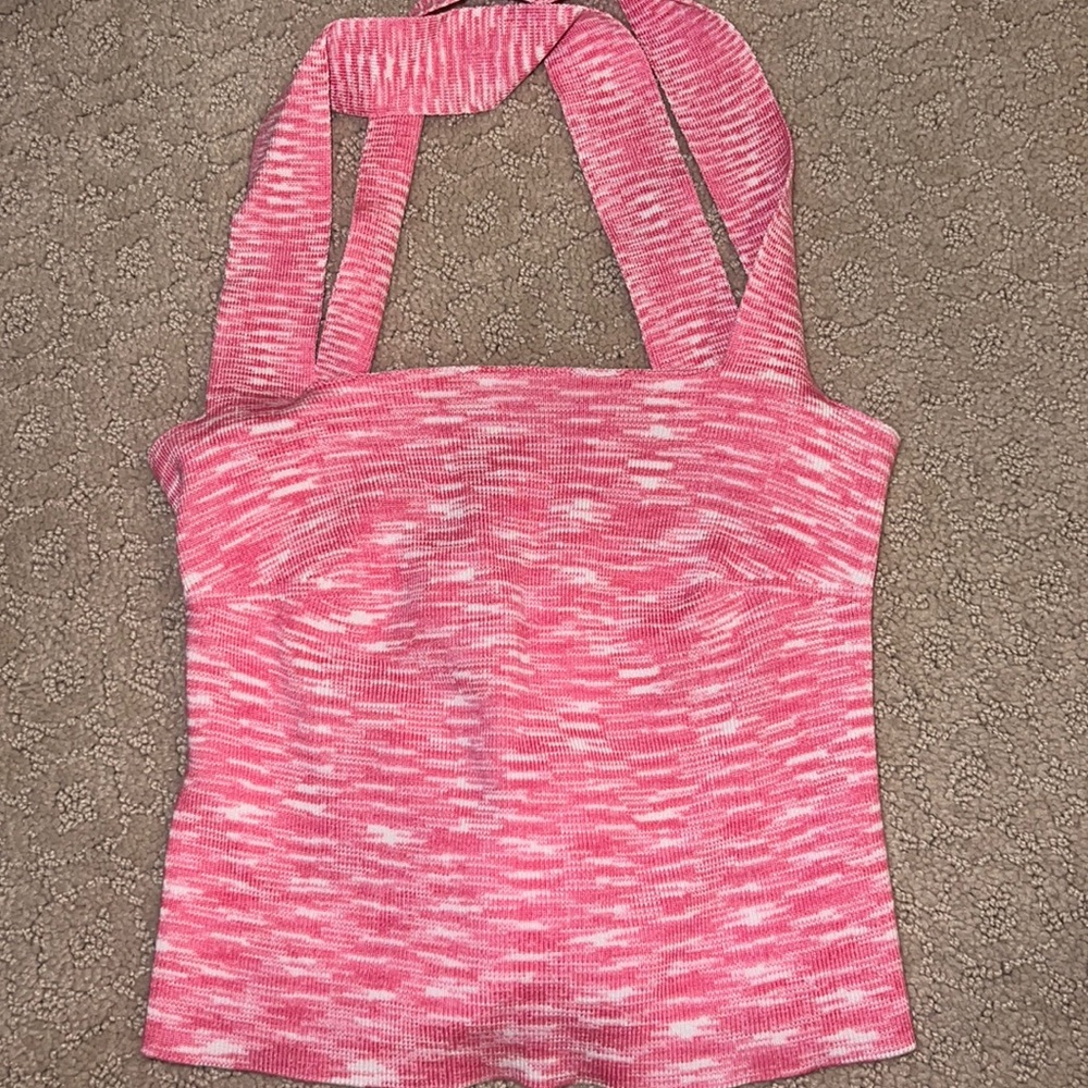pink and white top, perfect for dinners, vacation, and going out